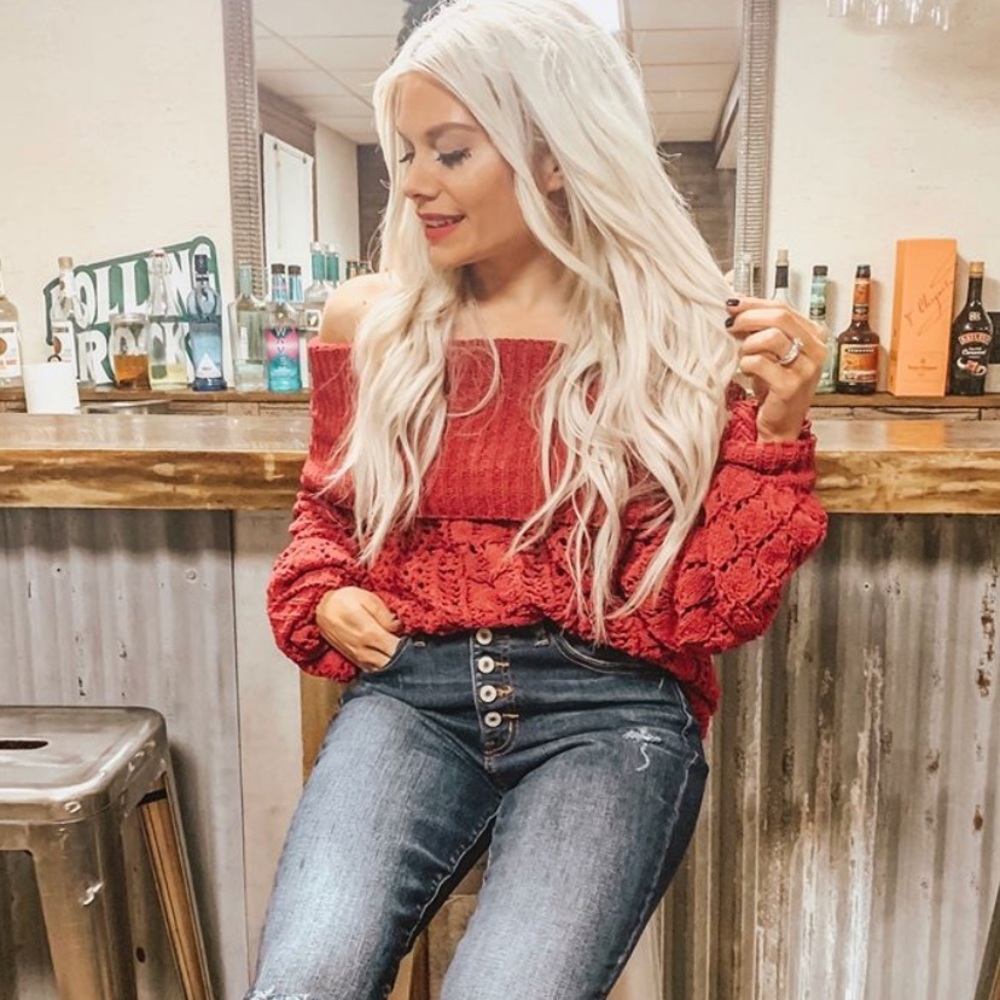 Ots chenille magenta sweater
